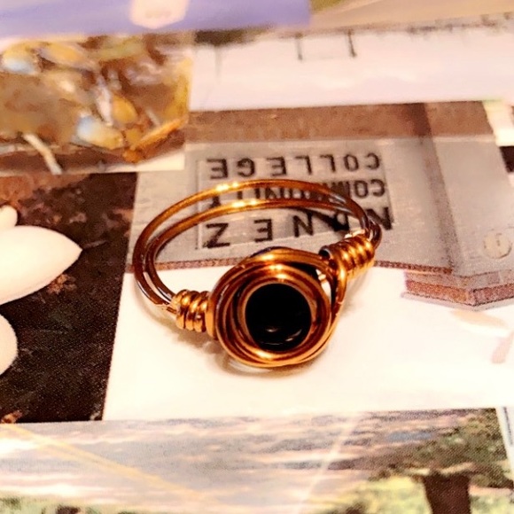 Handmade Wire Wrap Ring Birth Stone Good Luck - Picture 2 of 14